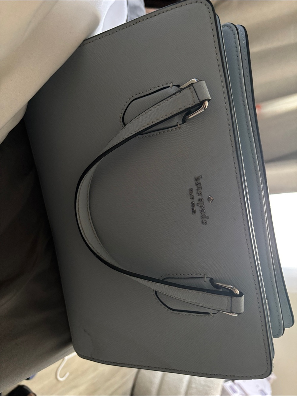 kate spade Light Blue Saffiano Top-Handle Briefcase